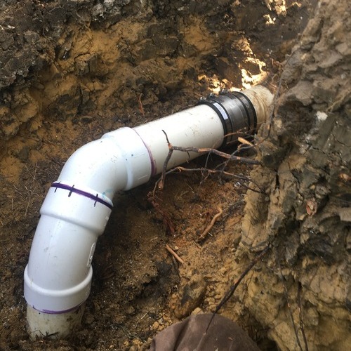 sewer line sitting in the ground